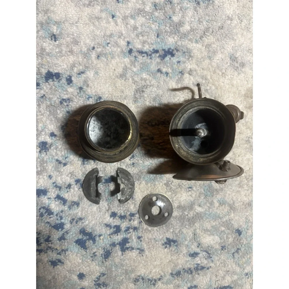 Vintage Justrite Brass Auto-Lite Carbide Coal Miner's Head Lamp Collectable
